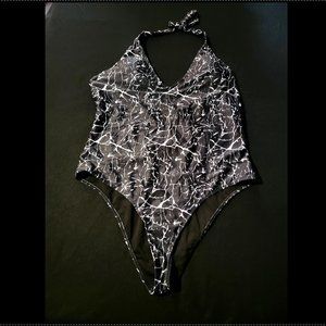 NWOT 4XL 2XL Marble Print One Piece Swimsuit